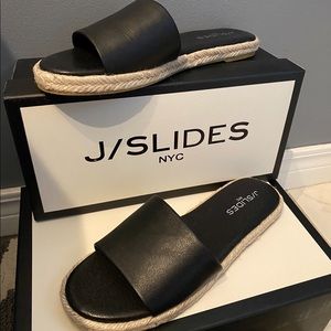Ronnie Black Leather Slides